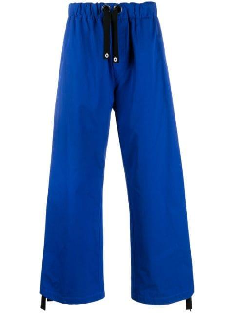 wide-leg cotton track pants by VERSACE