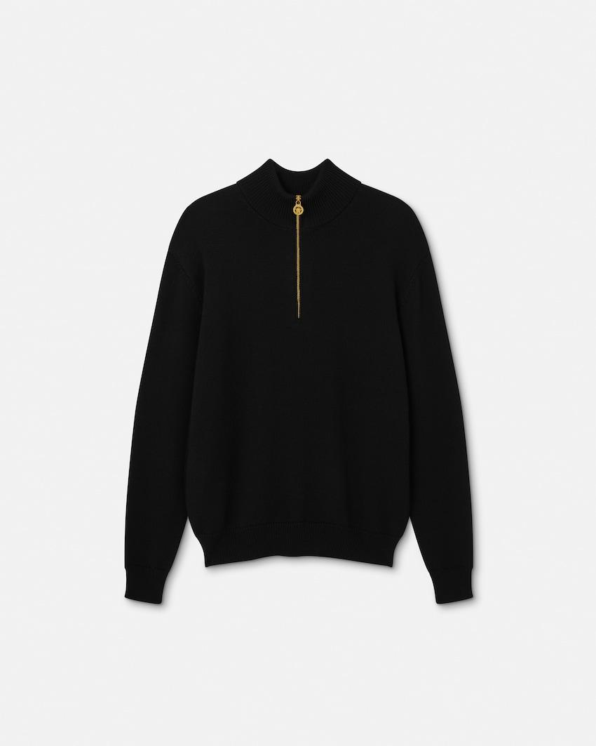 wool-blend half-zip knit sweater by VERSACE
