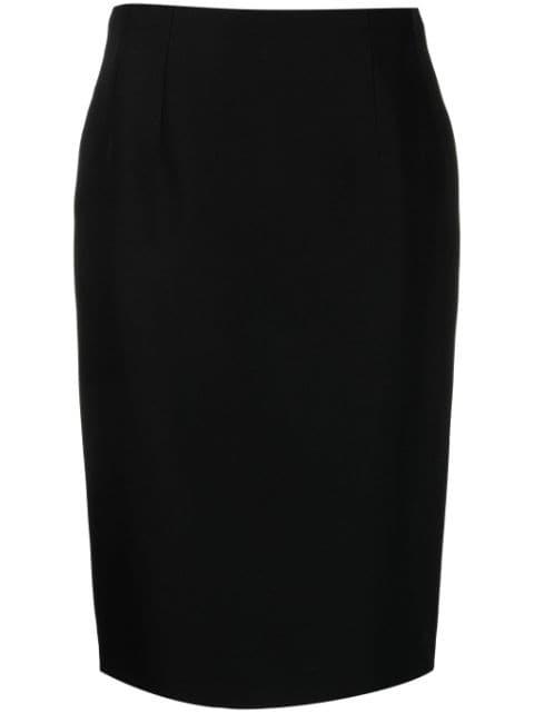 wool-blend pencil midi skirt by VERSACE