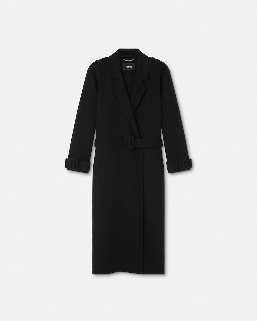 wool-cashmere belted coat by VERSACE