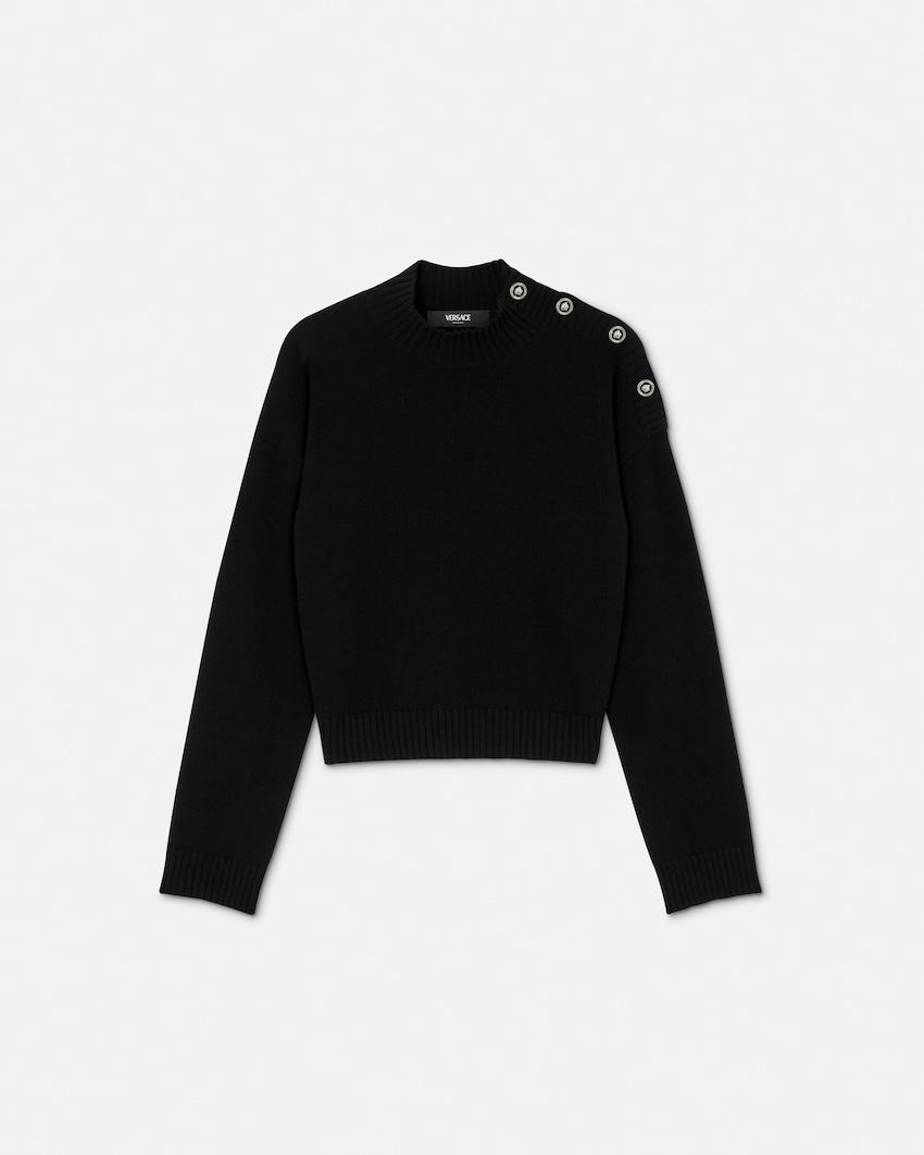 wool-cashmere knit boxy sweater by VERSACE