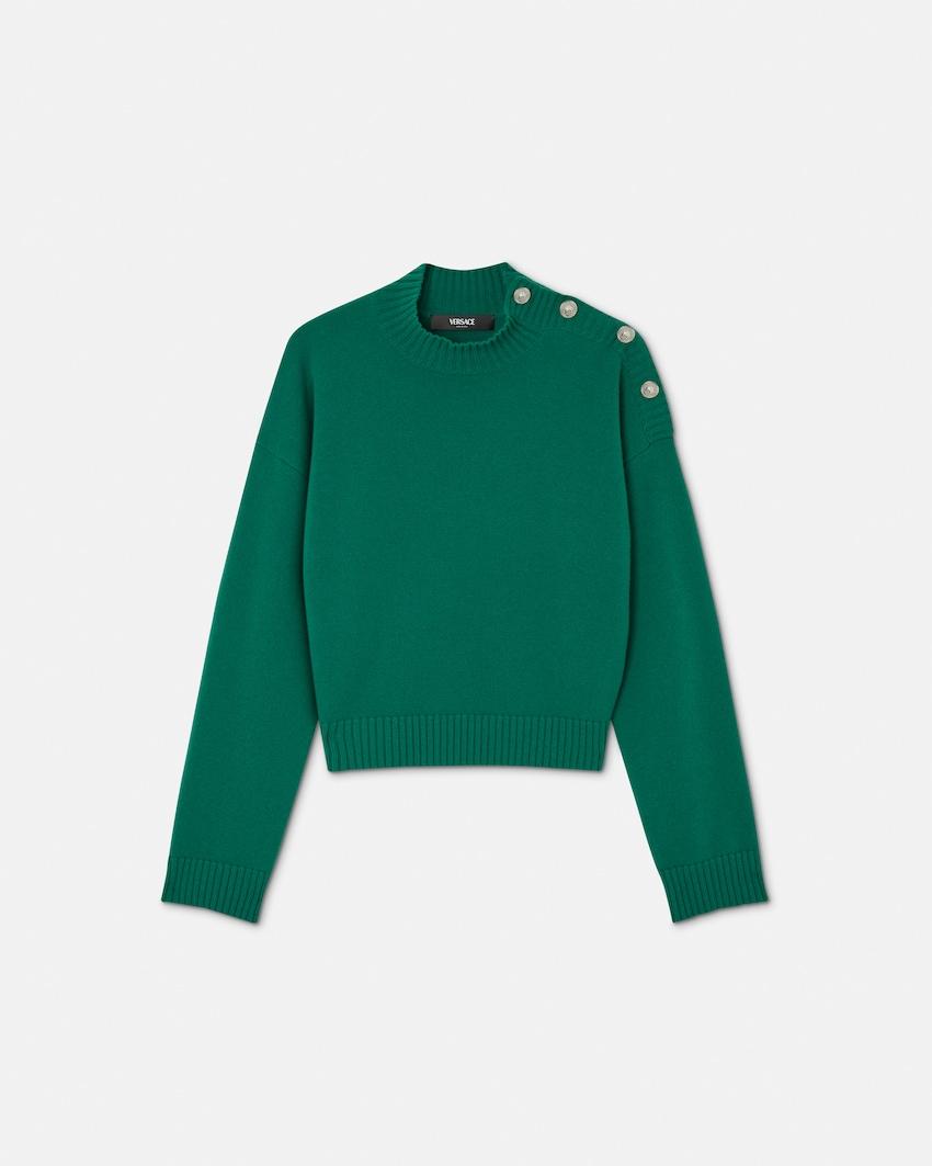 wool-cashmere knit boxy sweater by VERSACE