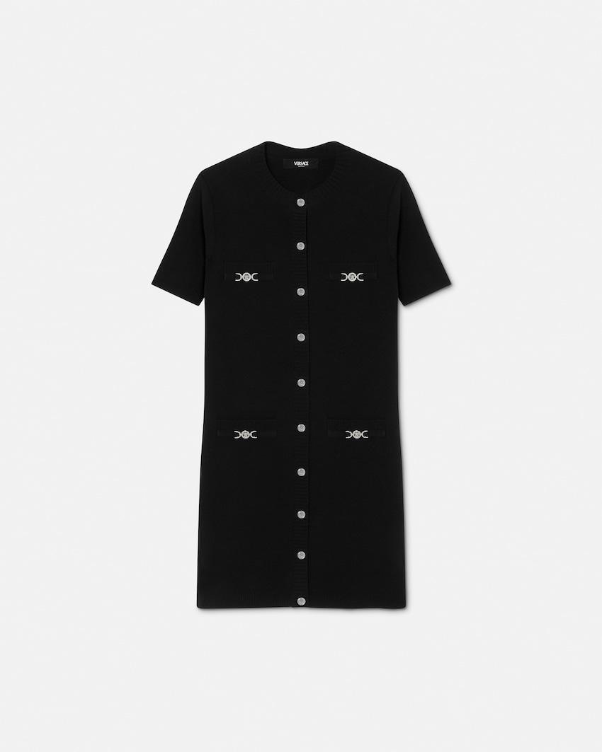 wool-cashmere knit shirt dress by VERSACE