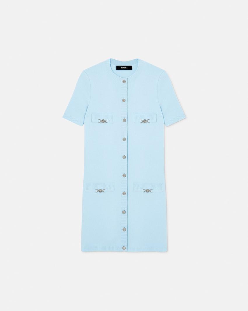 wool-cashmere knit shirt dress by VERSACE