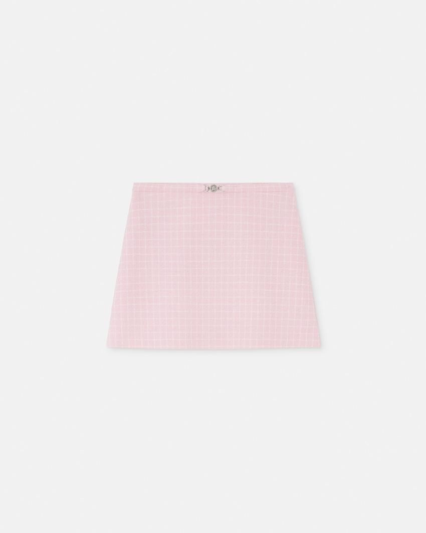 wool crepe tweed a-line mini skirt by VERSACE