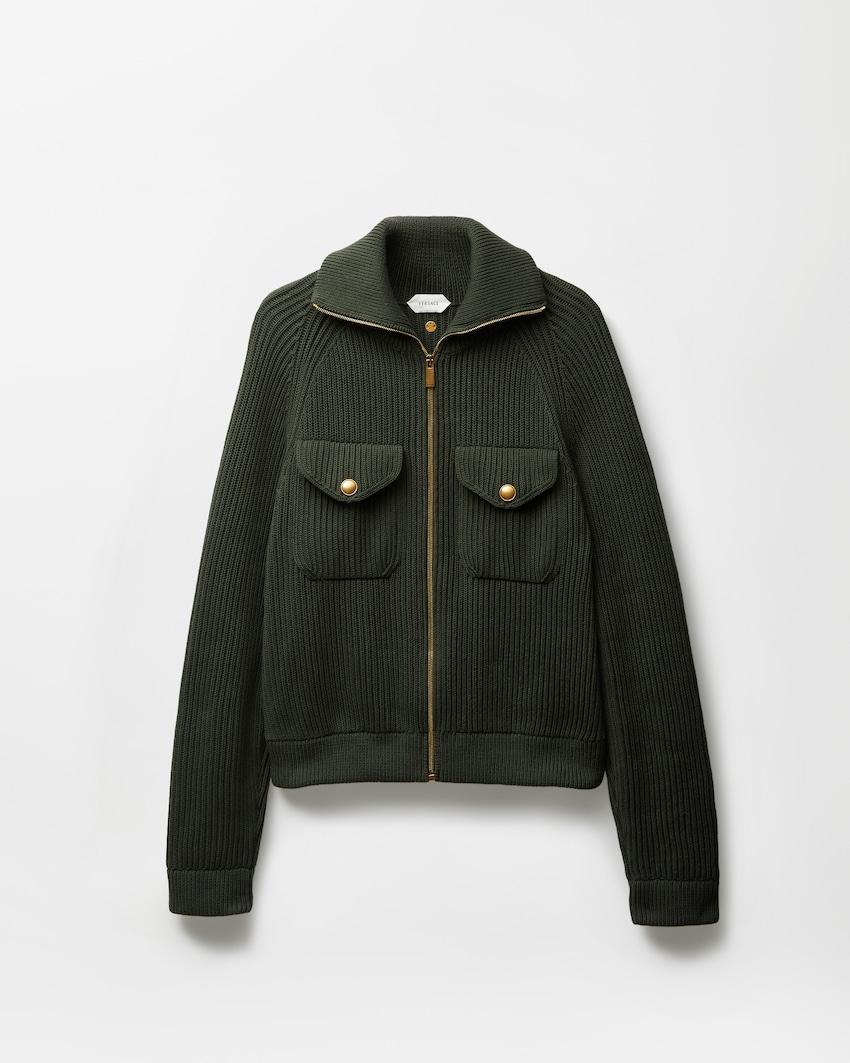 wool knit zip sweater by VERSACE