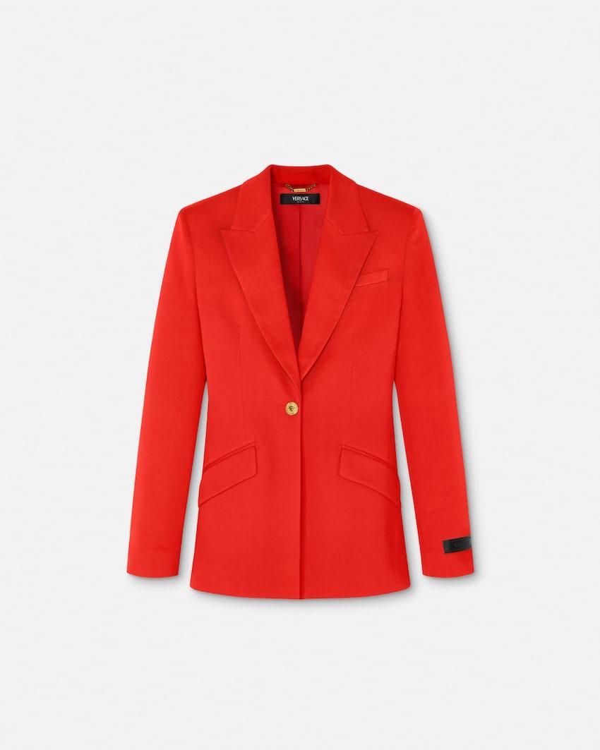 wool single-breasted dv blazer by VERSACE