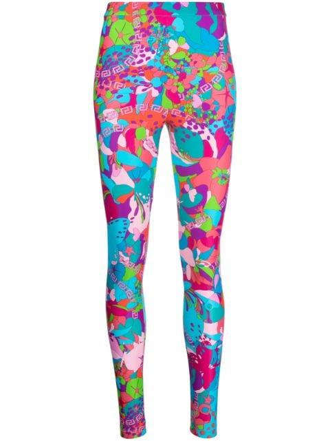 x Dua Lipa Floral Summer leggings by VERSACE