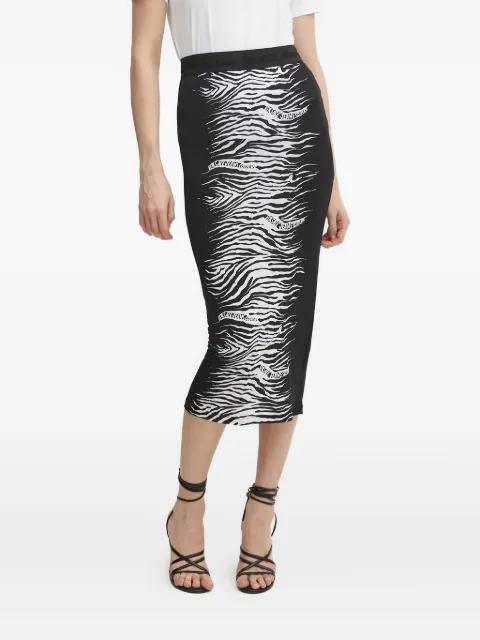zebra-print midi skirt by VERSACE