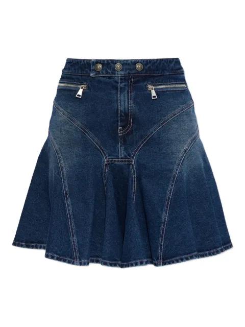 zip-detail mini skirt by VERSACE