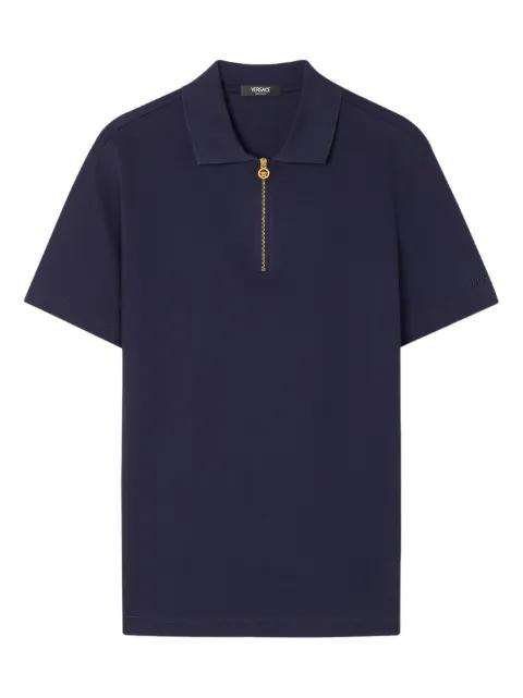 zip-detail polo shirt by VERSACE