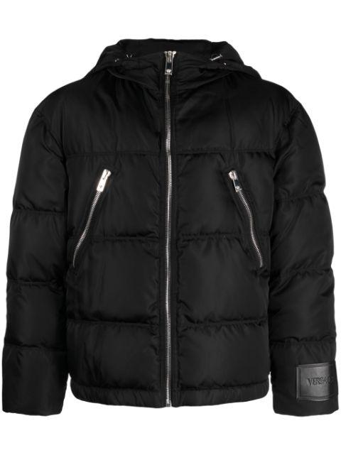 zip-detail puffer jacket by VERSACE