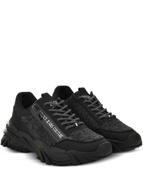 zip-detail textured sneakers by VERSACE