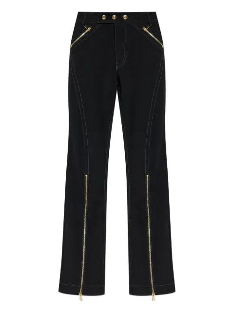 zip-detail topstitched denim jeans by VERSACE