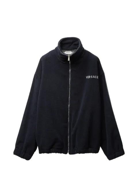 zip-fastening logo-detail sweatshirt by VERSACE