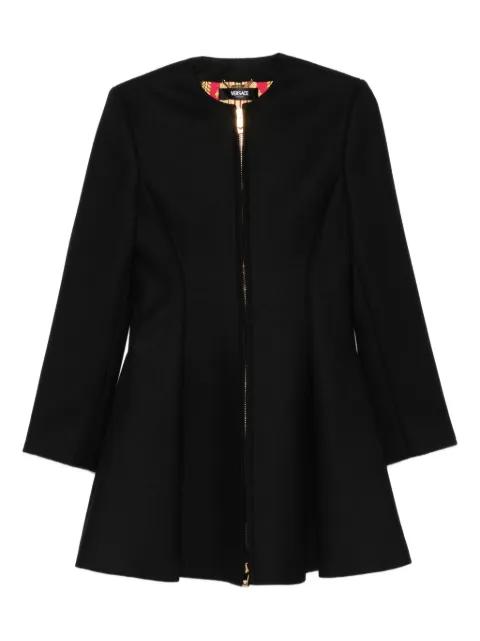 zip-front flared coat by VERSACE