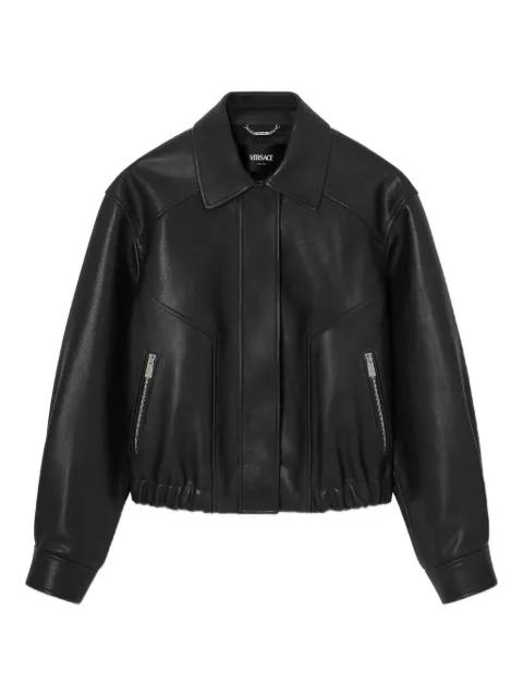 zip leather jacket by VERSACE