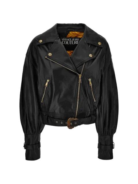 zip-pocket biker jacket by VERSACE