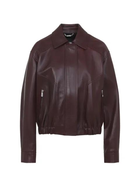 zipped leather jacket by VERSACE