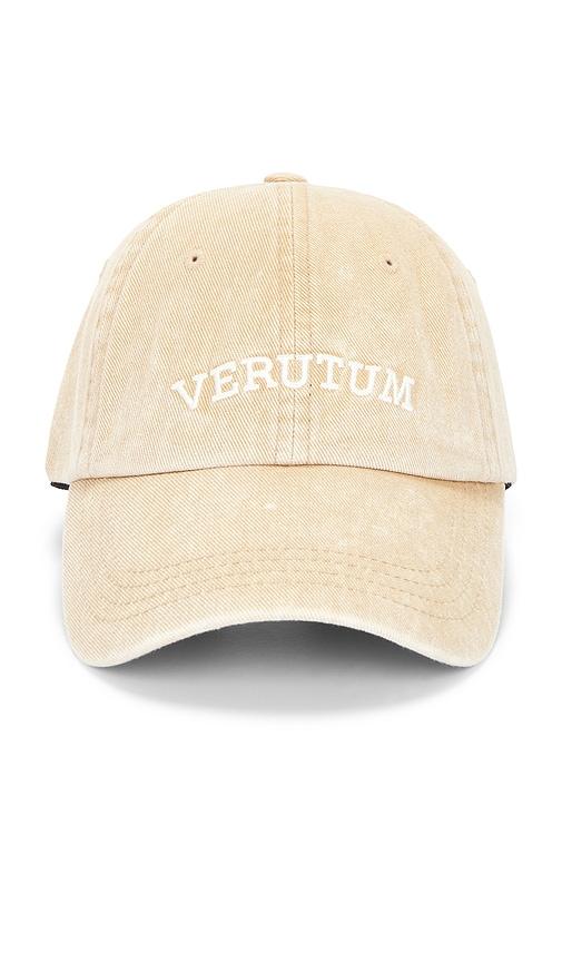VERUTUM Lettering Denim Cap in Brown by VERUTUM