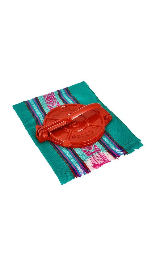 Verve Culture Mexican Tortilla Press Kit With Servilleta in Red by VERVE CULTURE