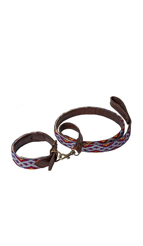 Verve Culture Moroccan Kilim Dog Collar & Leash in Brown by VERVE CULTURE Verve Culture Moroccan Kilim Dog Collar & Leash in Brown by VERVE CULTURE