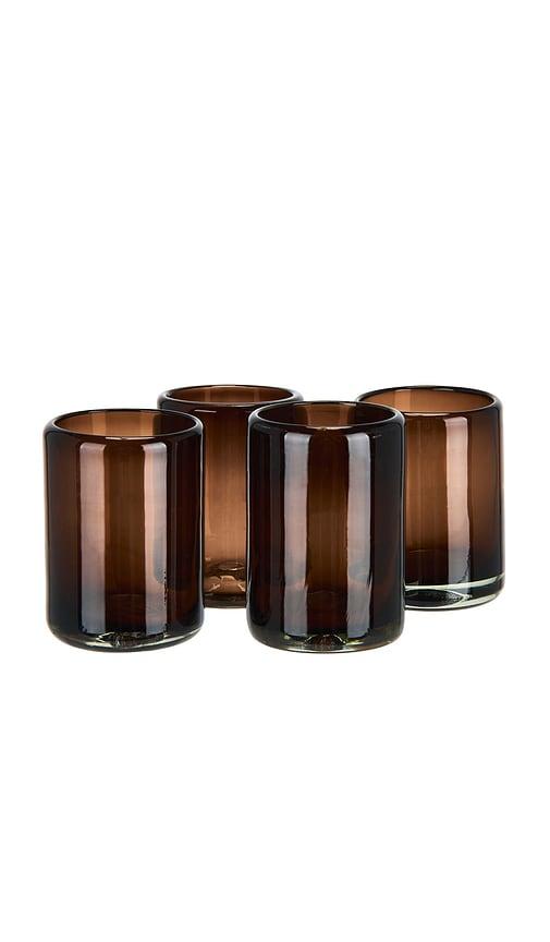 Verve Culture Set Of 4 Tamarind Shot Glasses in Brown by VERVE CULTURE