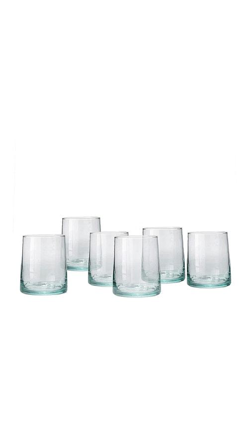 Verve Culture Short Moroccan Cone Glassware Set Of 6 in White by VERVE CULTURE