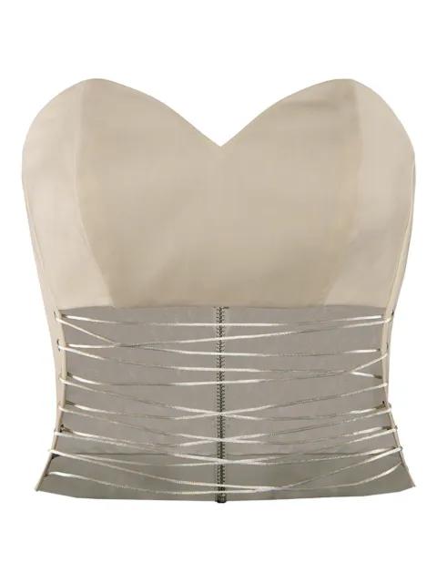 lace-up corset top by VESTIAIRE D'UN OISEAU LIBRE