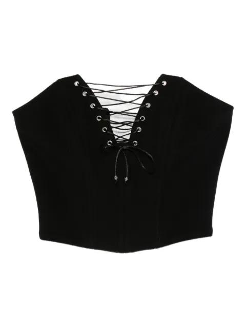 lace-up corset top by VESTIAIRE D'UN OISEAU LIBRE