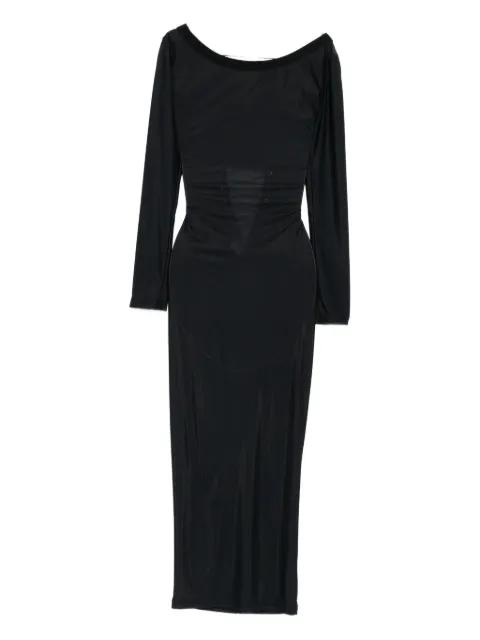 lace-up sheer midi dress by VESTIAIRE D'UN OISEAU LIBRE