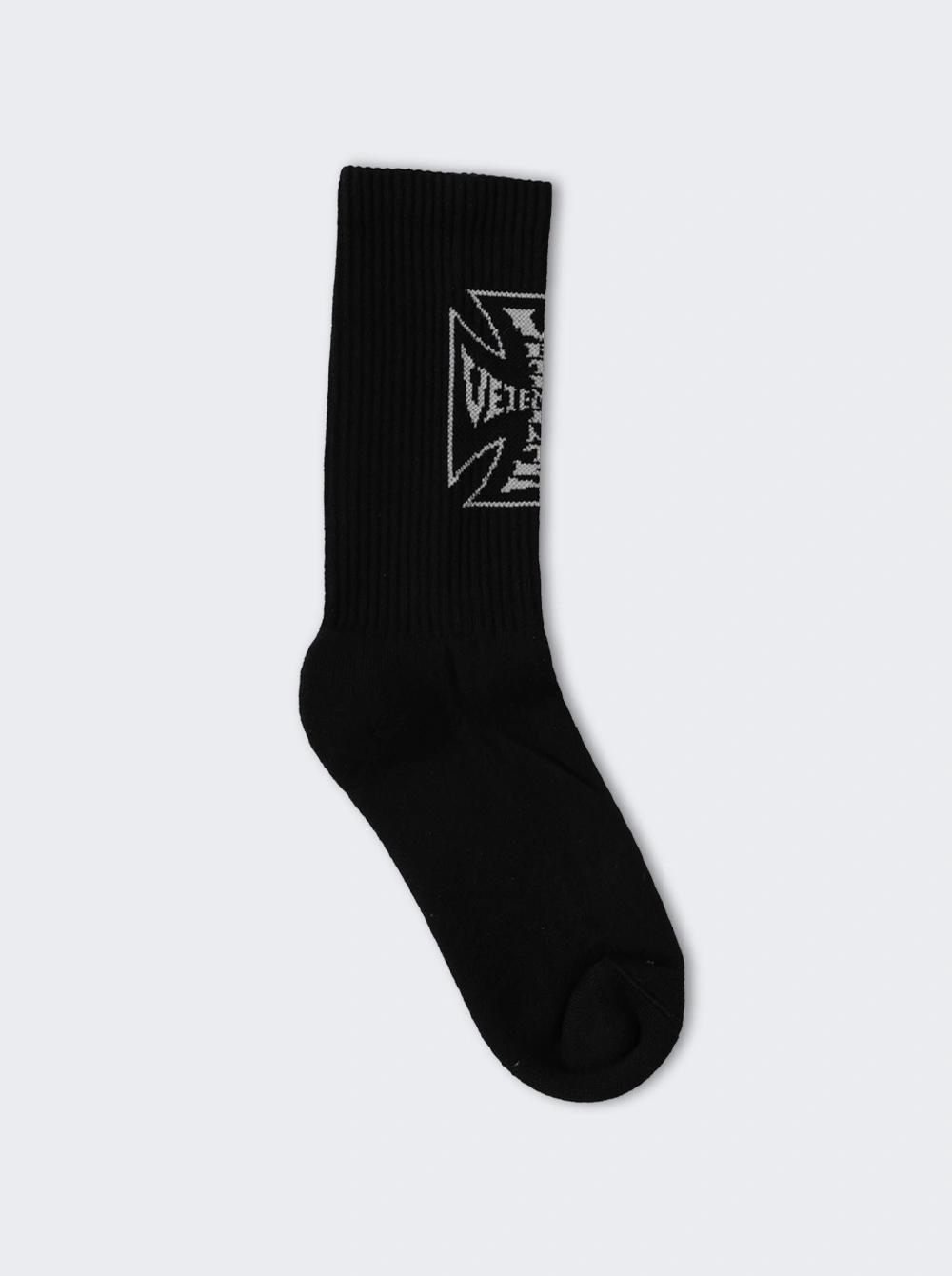 Biker Cross Logo Socks Black And Grey  | The Webster by VETEMENTS