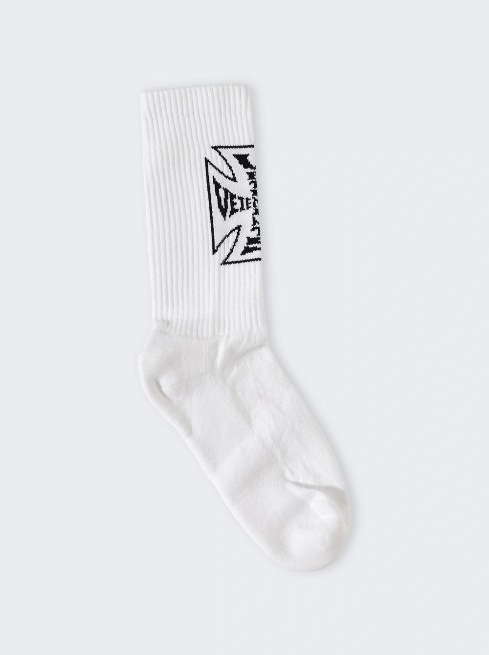 Biker Cross Logo Socks White And Black  | The Webster by VETEMENTS