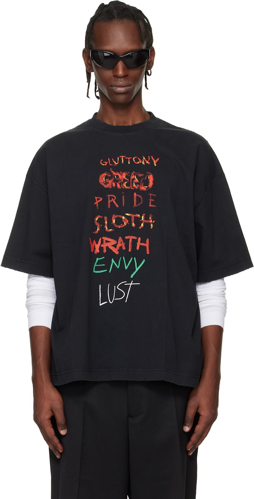 Black 7 Sins T-shirt by VETEMENTS