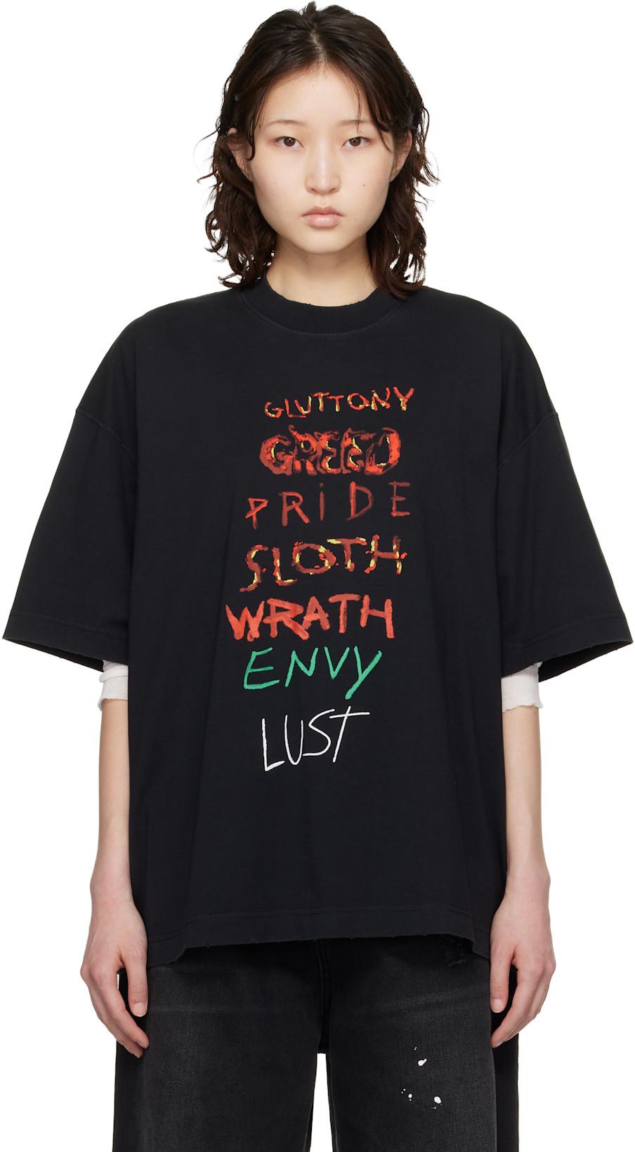 Black 7 Sins T-shirt by VETEMENTS