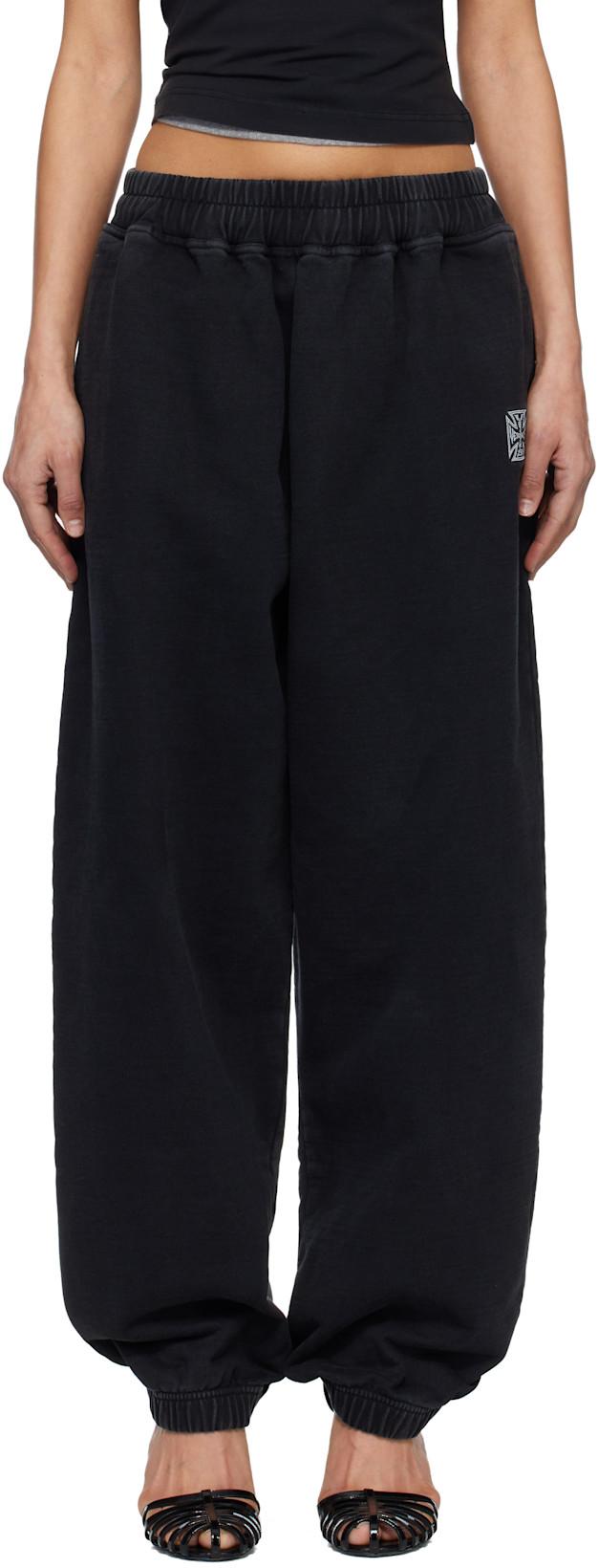 Black Biker Cross Logo Sweatpants by VETEMENTS