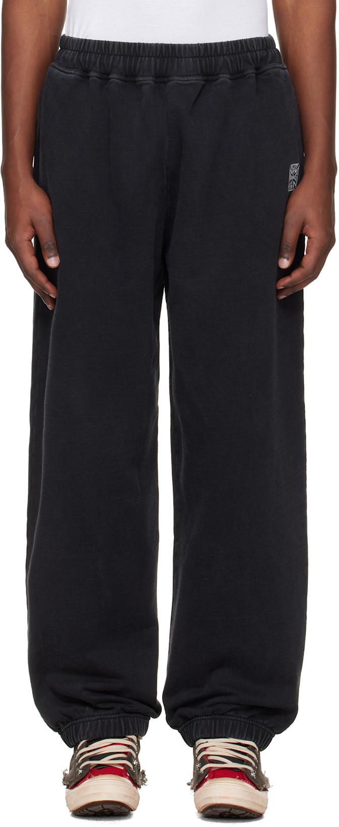 Black Biker Cross Logo Sweatpants by VETEMENTS
