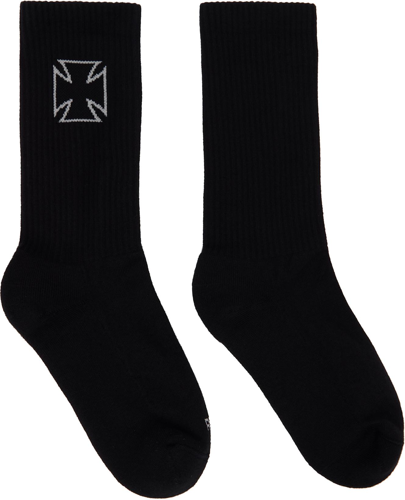 Black Biker Cross Socks by VETEMENTS