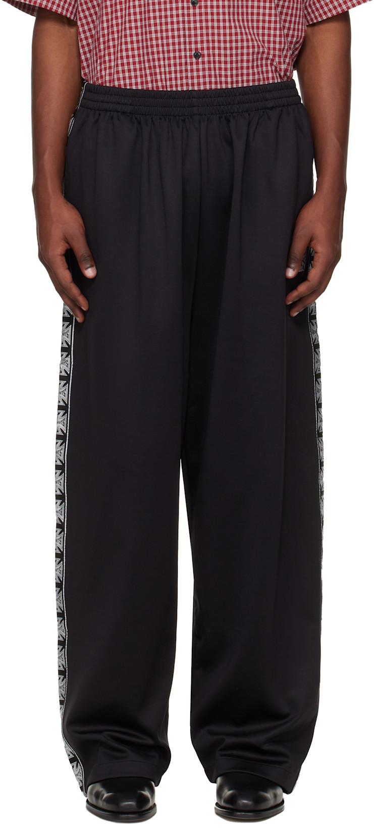 Black Biker Cross Tape Track Pants by VETEMENTS