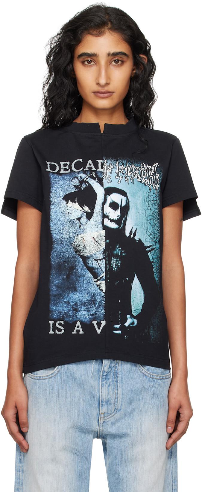 Black Cradle of Filth Cut-Up Fitted T-shirt by VETEMENTS