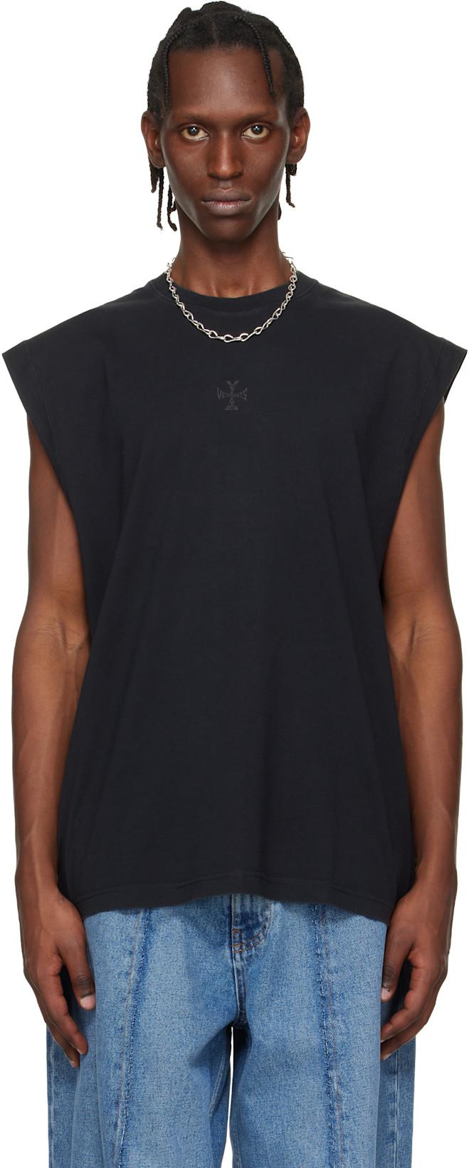 Black Cross Logo Sleeveless Top by VETEMENTS