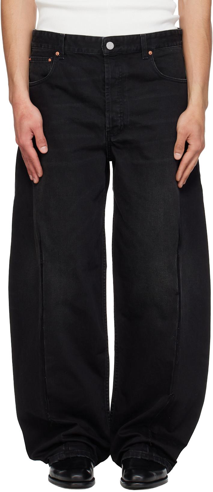 Black Cut Cross Jeans by VETEMENTS