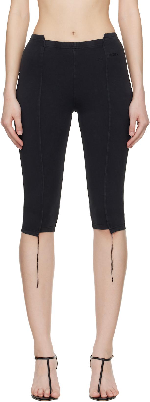 Black Cut-Up Capri Trousers by VETEMENTS