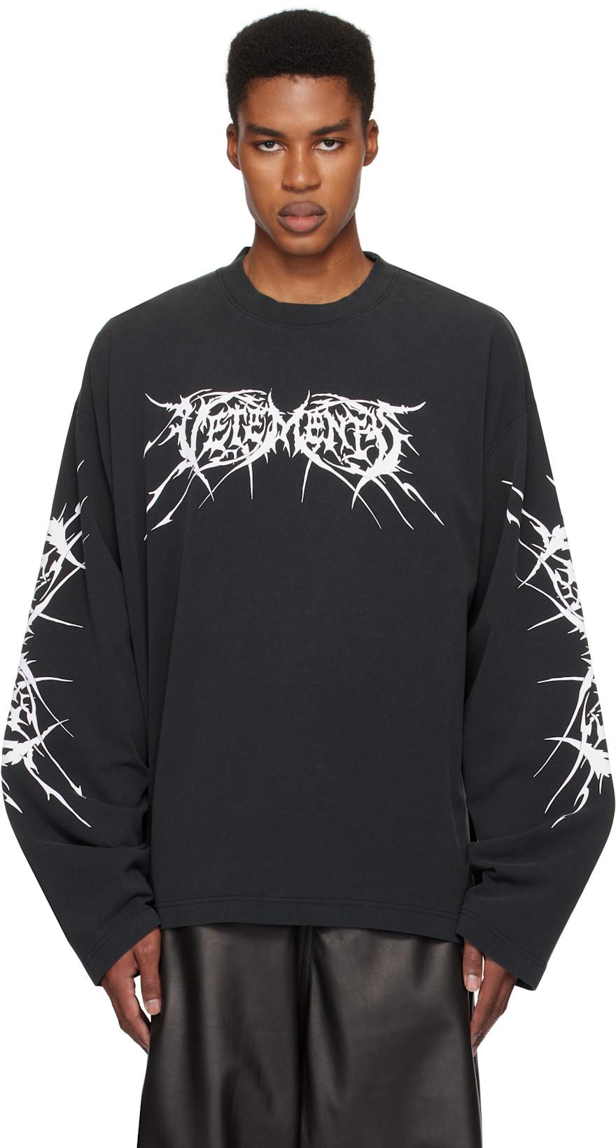 Black Death Metal Longsleeve T-shirt by VETEMENTS