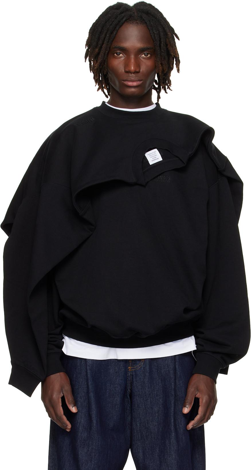 Black Double Layered Sweatshirt by VETEMENTS