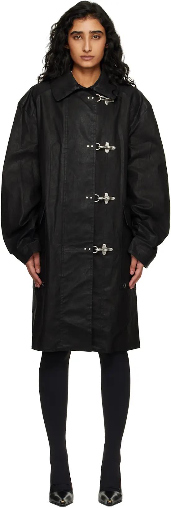 Black Fireman Hooks Coat by VETEMENTS