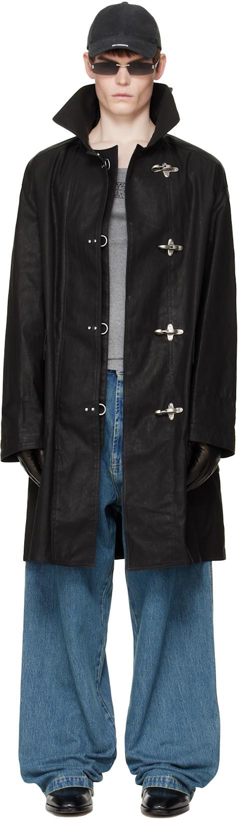 Black Fireman Hooks Coat by VETEMENTS