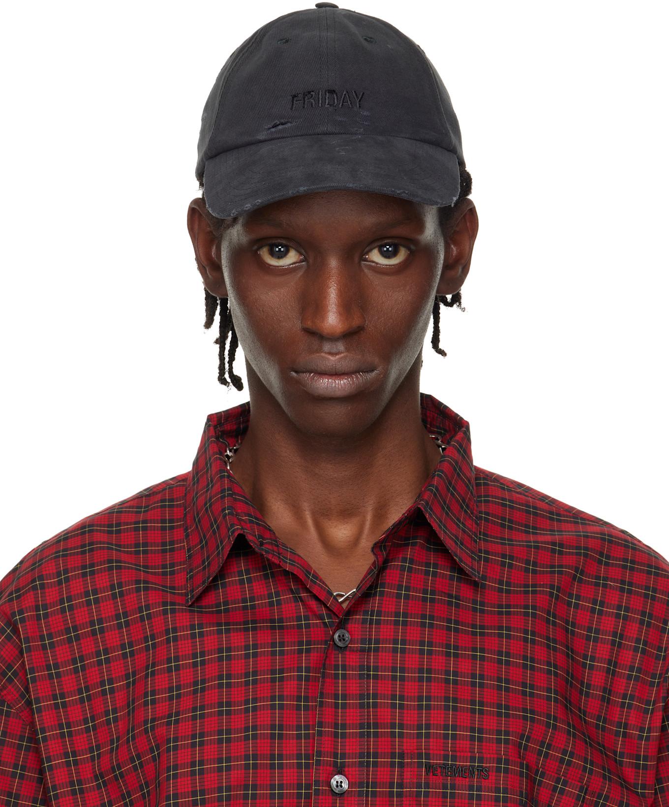 Black Friday Distressed Cap by VETEMENTS