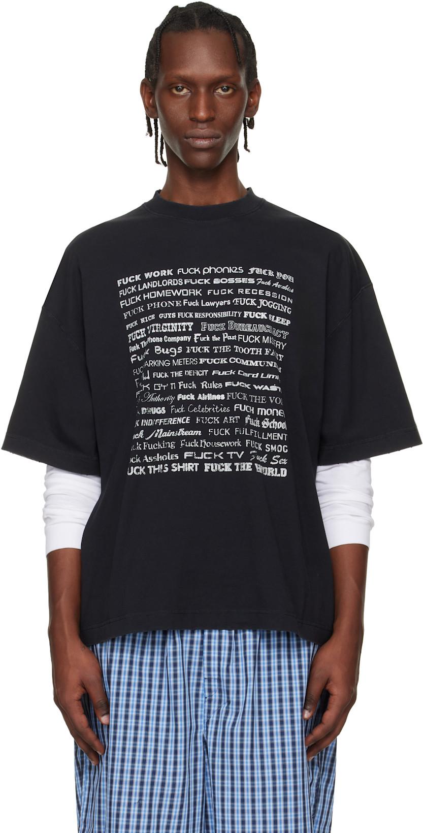 Black Fuck Everything T-shirt by VETEMENTS