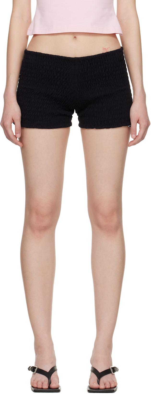 Black Gathered Baby Shorts by VETEMENTS